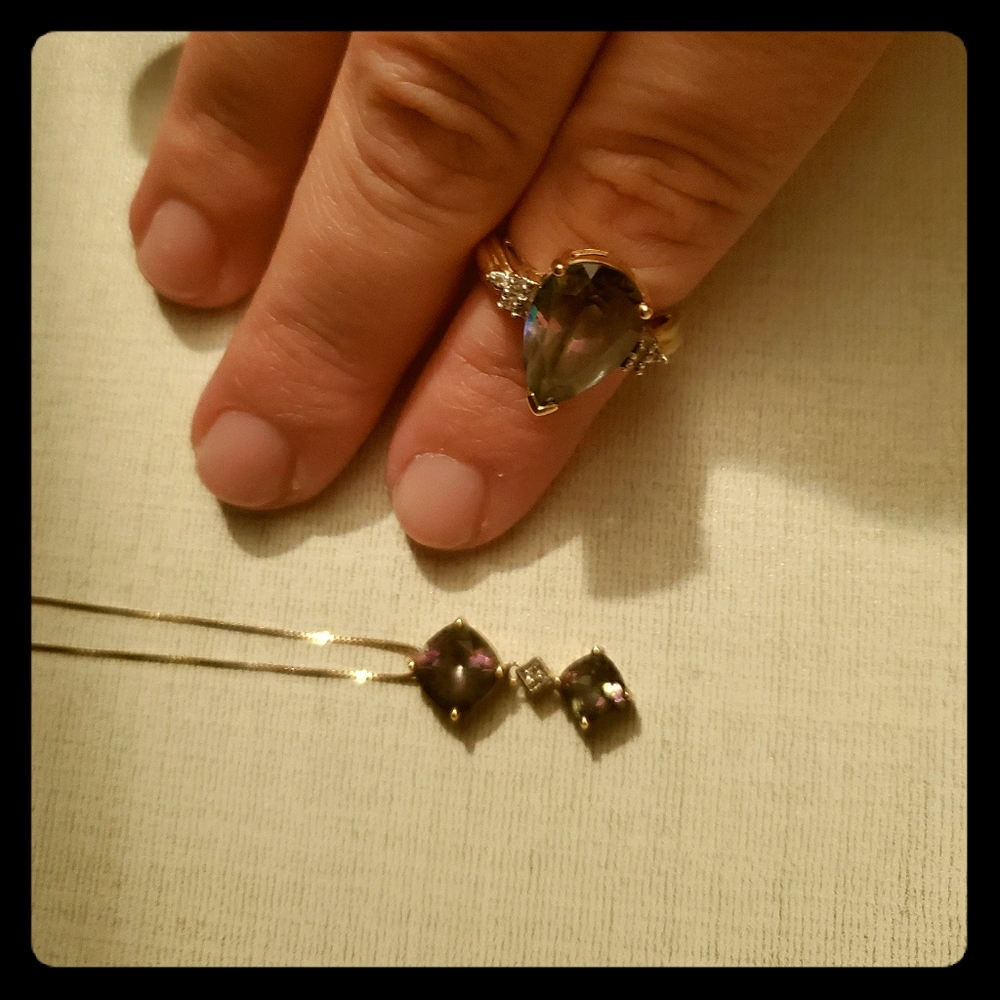 Mystic Fire Topaz Necklace & Ring